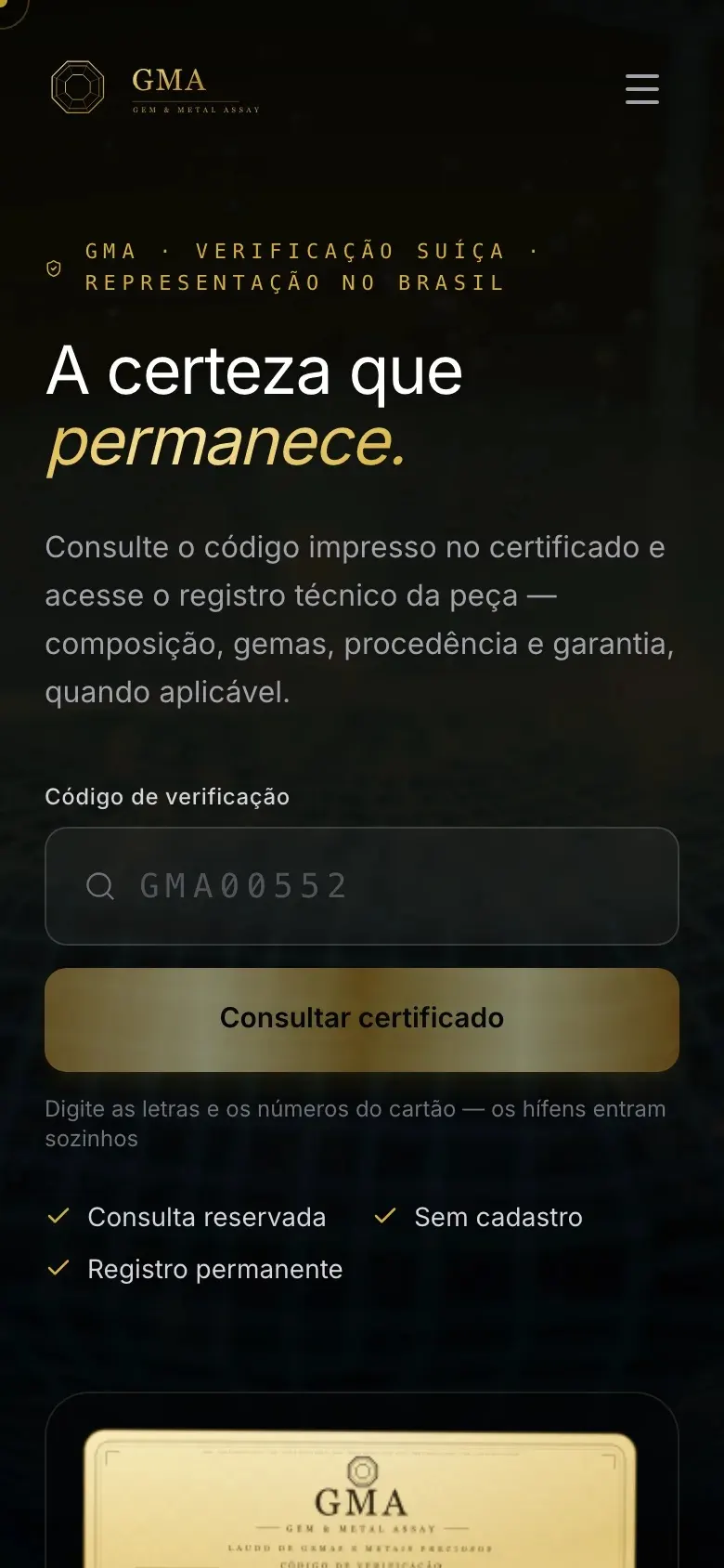 GMA no celular: consulta de certificado